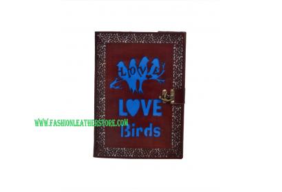 Vintage Genuine New Design Cut Work Leather Journal Embossed Love Birds Notebook Diary
